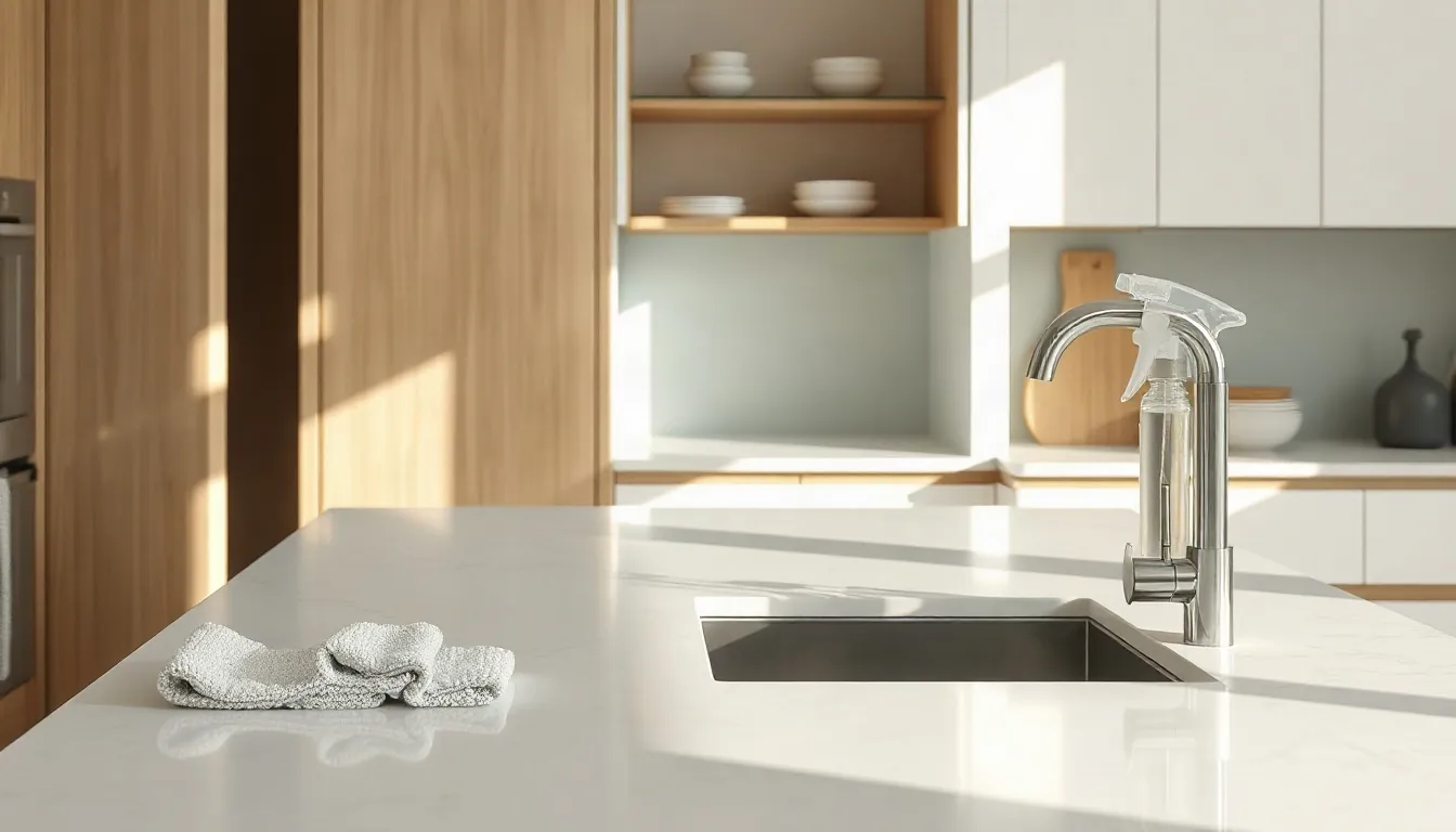A freshly cleaned kitchen with natural light